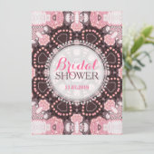 エザーリーピンクジオメトリックマンダラボホブライダルシャワー 招待状 (スタンド正面)