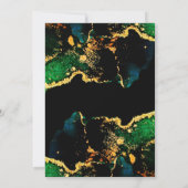 エザーレエメラルドグリーン金ゴールド結婚式招待状 招待状 (裏面)