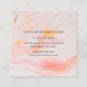 エザーレフェミニンルピンクマーブル スクエア名刺 (裏面)