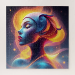 エザーレ白熱［赤熱］光を放つルウーマンポートレートジグソーパズル ジグソーパズル