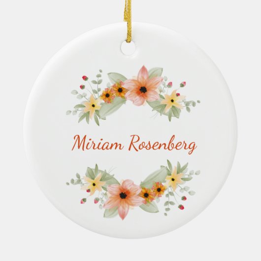 エシェシャイユ花の女性 セラミックオーナメント (裏面)