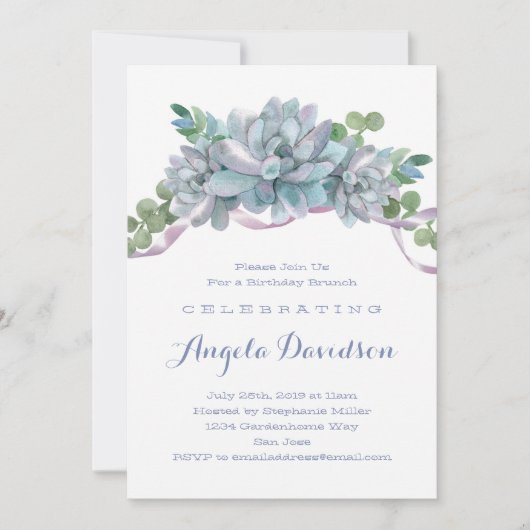 エシェヴェリアサキュリー誕生日ブランチパーティー 招待状 (正面)