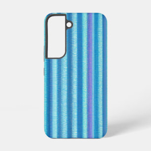 エシレルブルーとパープルの縦方向テクスチャーパターン SAMSUNG GALAXY S22ケース