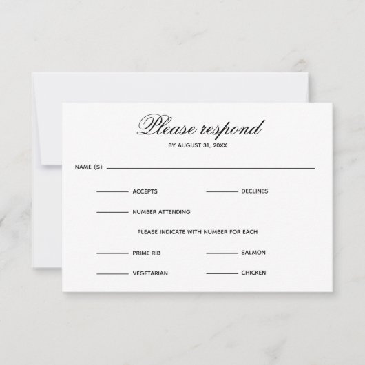 エシンプルントリー4選択肢- RSVPカード (正面)