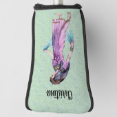 エジエレガントゴパープルドレスグリーン ゴルフヘッドカバー (回転90)