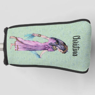 エジエレガントゴパープルドレスグリーン ゴルフヘッドカバー