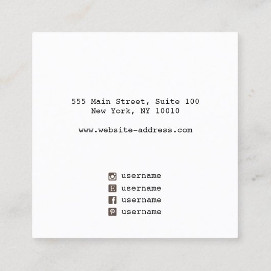 エジカッコいいー素朴ネックレスディスプレイスクエア スクエア名刺 (裏面)