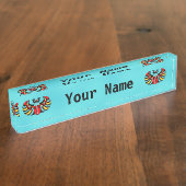 エジカラフルプはっきりした鮮やかスカラブビートル デスクネームプレート (側面)