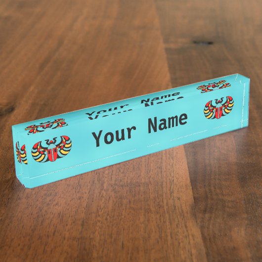 エジカラフルプはっきりした鮮やかスカラブビートル デスクネームプレート (側面)