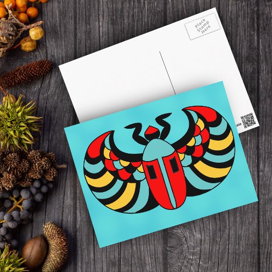 エジカラフルプはっきりした鮮やかスカラブビートル ポストカード