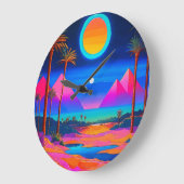エジサイケデリックプト ラージ壁時計 (傾斜)