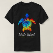 エジストアイランドサウスolinaシーカメ絞り染め tシャツ (デザイン正面)