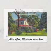 エジソンの家、フロリダ州フォートマイヤーズ ポストカード (正面/裏面)