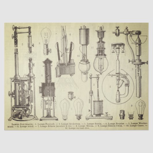 エジソンバルブデコペ紙 薄葉紙 (正面)