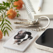 エジソンボストンテリアの子犬 キーホルダー (正面右)