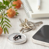 エジソンボストンテリアの子犬 キーホルダー (側面)