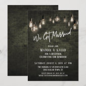 エジソンライト付きレンガの結婚しました 招待状 (正面/裏面)