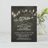 エジソンライト付き工業レンガの結婚しました 招待状 (スタンド正面)