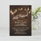 エジソンライト付き工業レンガ、挙式しました 招待状 (スタンド正面)