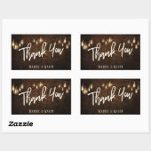 エジソンランプの工業レンガのThank You 長方形シール (シート)