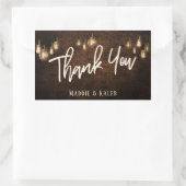 エジソンランプの工業レンガのThank You 長方形シール (バッグ)