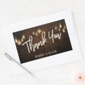 エジソンランプの工業レンガのThank You 長方形シール (封筒)