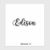 エジソン名 – 手書き書道 シール (シート)