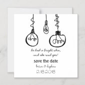 エジソン ライトバルブ Save the Date マグネット招待状 (正面)
