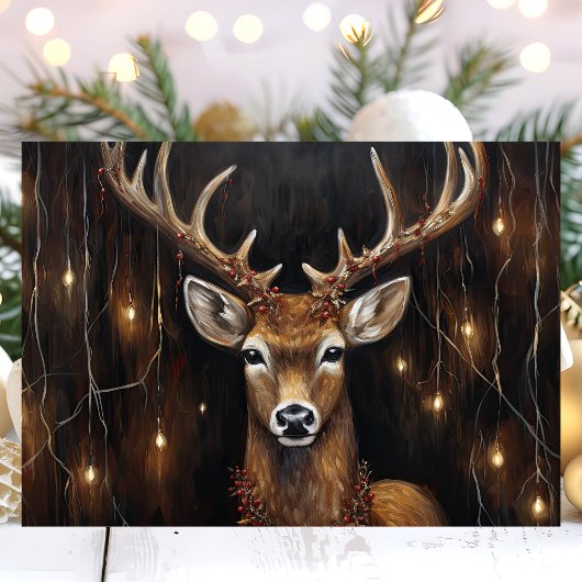 エジソ威厳のあるンライト付きトナカイ シーズンカード