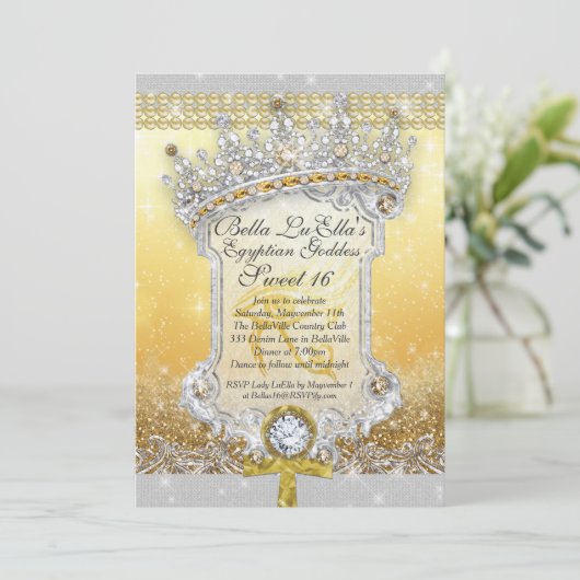 エジプきらきら光るトスウィート16カリン招待状 招待状 (スタンド正面)