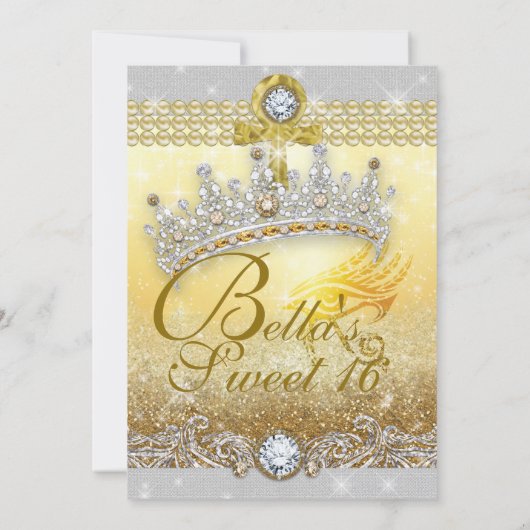 エジプきらきら光るトスウィート16カリン招待状 招待状 (裏面)