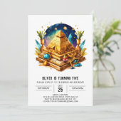 エジプエレガントトウォーターカラーピラミッド誕生日 招待状 (スタンド正面)