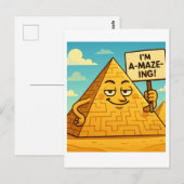 エジプトおもしろいピラミッド迷路 | 迷路カード ポストカード (正面/裏面)