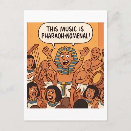 エジプトおもしろいファラオ | ファラオ・ノメナール音楽 ポストカード (正面)