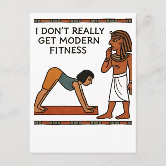 エジプトおもしろいフィットネスユーモアはがき ポストカード (正面)