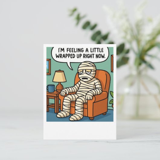 エジプトおもしろいミイラのジョーク葉書 ポストカード (スタンド正面)