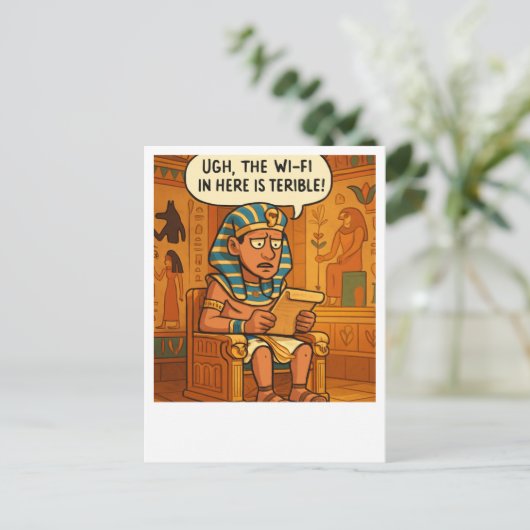 エジプトおもしろいWi-Fiユーモアのはがき ポストカード (スタンド正面)