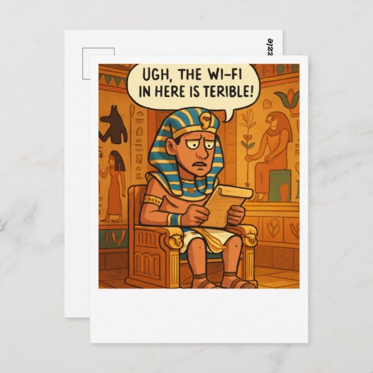 エジプトおもしろいWi-Fiユーモアのはがき ポストカード (正面/裏面)