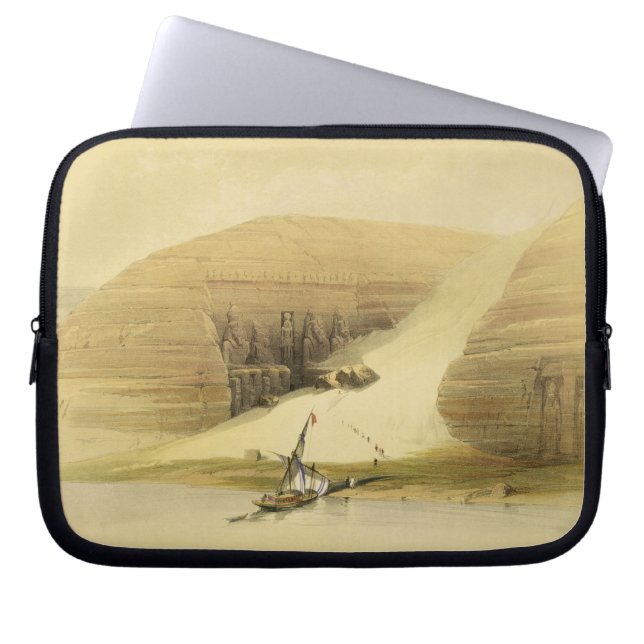 "エジプトおよびNuからのAbu Simbelの掘られた寺院、 ラップトップスリーブ (正面)