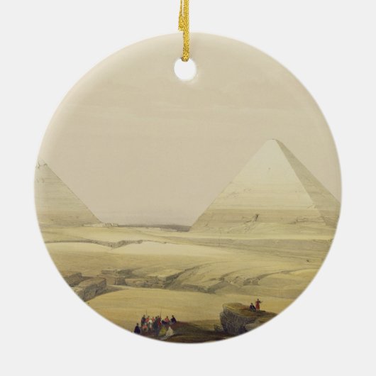 "エジプトおよびNubia"からのギーザのピラミッド、Vol. セラミックオーナメント (裏面)