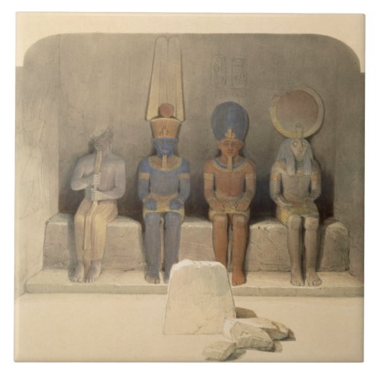 "エジプトからのAbu Simbelの寺院の聖域、 タイル (正面)