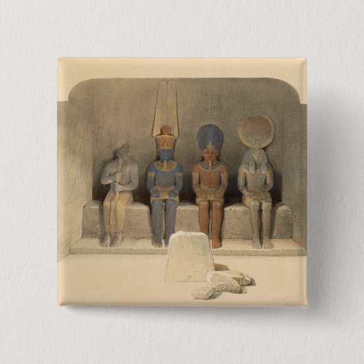 "エジプトからのAbu Simbelの寺院の聖域、 缶バッジ (正面)