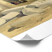 "エジプトからカラブシャー寺のポルティコ ポスター (角)