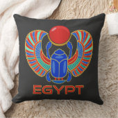 エジプトという言葉を持つエジプトのスカラブ クッション (ブランケット)