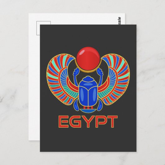 エジプトという言葉を持つエジプトのスカラブ ポストカード (正面/裏面)