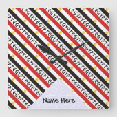 エジプトとエジプトの国旗、あなたの名前で並べられる スクエア壁時計 (正面)