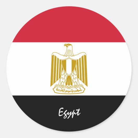 エジプトとエジプト国旗の愛国者、休日/スポーツ ラウンドシール (正面)