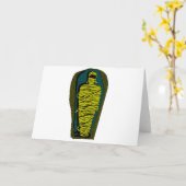 エジプトのいわしの中に赤い目を持つミイラ カード (黄色い花)