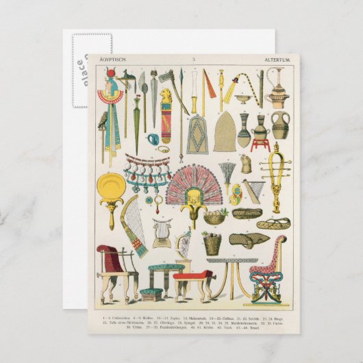 エジプトのアクセサリー、「トラッテン・ダー・ボエルカー」より ポストカード (正面/裏面)