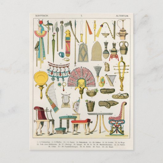 エジプトのアクセサリー、「トラッテン・ダー・ボエルカー」より ポストカード (正面)